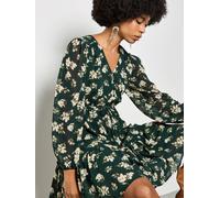 Apricot Robe mini-robe abricot à fleurs en mousseline Vert EU 40 (UK 12)