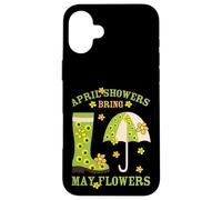 April Showers Bring May Flowers & Rubber Boots for Gardener Coque pour iPhone 16 Plus