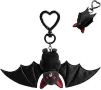 APRILADY Porte-clés en forme de chauve-souris noire mignonne, breloque gothique en peluche noire, porte-clés en peluche chauve-souris, cadeau cool pour les amateurs de chauve-souris, homme et femme, 1