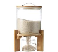 Aprilhp Boîte de Conservation de Céréales, 5L/8L, Verre Distributeurs de Alimentaire avec Couvercles Bac Rangement Récipient Hermetique pour Farine et Riz, Cadeau: Tasse à mesurer5L