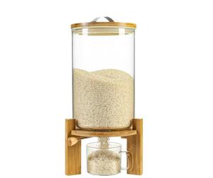 Aprilhp Conteneur Hermétiques pour Céréales Distributeur de Riz Récipient pour Farine, Verre Sans Plomb, Boite de Rangement Cuisine avec Couvercle, 5L/8L 8L