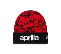 Aprilia Bonnet en tricot craquelé Rouge/noir Produit officiel, Rouge, Taille unique