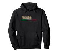 Aprilia Ville Italienne Rétro Drapeau Italie Sweat à Capuche Noir Unisex Adulte Mixte S
