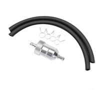 Aprilsunnyzon Filtre à huile en alliage d'aluminium compatible avec les systèmes de carburant de 8 mm pour motocross ATV Kart conçu pour une filtration efficace de la saleté et des impuretés (argent)