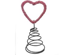 Aprilsunnyzone Adorable décoration de vacances en forme de cœur avec ruban rose, conçue pour les arbres de Noël, les cheminées et les espaces intérieurs festifs