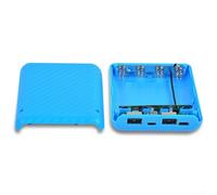 Aprilsunnyzone Boîtier de batterie à 4 emplacements, boîtier de charge, coque de chargeur de banque d'alimentation, boîtier d'alimentation (bleu, 5 V 2,4 A)