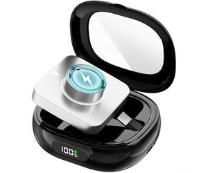 Aprilsunnyzone Boîtier de chargement externe 2000 mAh pour Oura Ring Gen 4 et affichage numérique de la batterie, indicateur LED et protections thermiques (Noir)