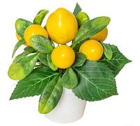 Aprilsunnyzone Bonsaï de citron artificiel pour décoration de table d'intérieur, petit espace, salon, chambre à coucher, bureau (H262982)