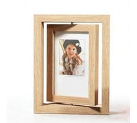 Aprilsunnyzone Cadre photo en bois massif avec structure double face équilibrée et pivotant à 360 degrés intégré pour un affichage ininterrompu (couleur bûche de 610,2 x 15,3 cm)