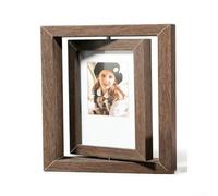 Aprilsunnyzone Cadre photo en bois massif avec structure double face équilibrée et pivotant à 360 degrés intégré pour un affichage ininterrompu (610,2 x 15,3 cm, couleur noyer)