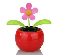 Aprilsunnyzone Fleur dansante respectueuse de l'environnement qui se déplace sans piles pour décoration solaire de jardin (rouge)