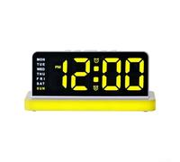 Aprilsunnyzone Horloge numérique électronique avec grand écran et paramètres de luminosité réglables pour un éclairage personnalisé à tout moment (jaune)