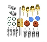 Aprilsunnyzone Kit de 23 pièces pour valve de climatisation avec joints d'étanchéité et bouchon de port de service compatible avec systèmes R12/R134a