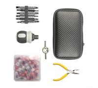 Aprilsunnyzone Kit de 60 pneus sans chambre à air avec outils de type vis | Lot de 60 clous en caoutchouc à visser pour réparer les crevaisons de 1 à 5 mm, pince et tournevis, étui portable en EVA