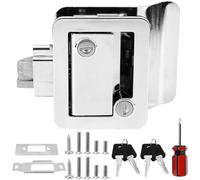 Aprilsunnyzone Kit de serrure de porte de camping-car en alliage d'aluminium et de zinc pour remorque de camping-car avec joint d'étanchéité étanche et jeu de clés mécaniques (modèle chromé)
