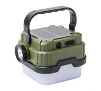 Aprilsunnyzone Lanterne LED portable USB-C rechargeable pour tente de camping, éclairage extérieur, luminosité réglable, mode stroboscopique et joint étanche fiable (SL-013 vert militaire)
