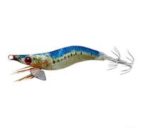 Aprilsunnyzone Leurre de pêche phosphorescent en bois pour crevettes et calamars 1.5# avec perles lestées et texture réaliste pour l'attraction des prédateurs (C)