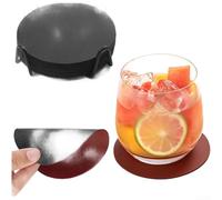 Aprilsunnyzone Lot de 12 dessous de verre épais en cuir synthétique avec deux couches pour minimiser la conduction de la chaleur et bloquer les déversements de liquide (noir et rouge)