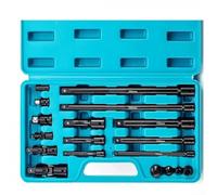 Aprilsunnyzone Lot de 18 adaptateurs de barre d'extension multi-angles 1/4 3/8 1/2 pour liquet à impact 50-250 mm en acier au carbone pour réparation de machines automobiles