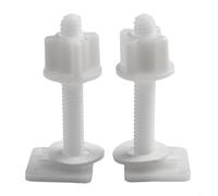 Aprilsunnyzone Lot de 2 paires de vis pour abattant de WC en plastique - Boulons + vis de fixation + rondelles - Kit complet de réparation de siège de toilette