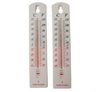 Aprilsunnyzone Lot de 2 thermomètres muraux pour maison, bureau, jardin, intérieur et extérieur, avec indicateur de haute précision et double affichage de l'unité de température