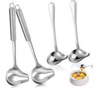 Aprilsunnyzone Lot de 4 cuillères à sauce en acier inoxydable avec bec de canard et fonction magnétique pour sauce, soupe et sauce