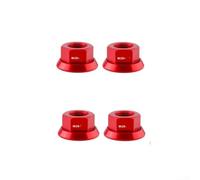 Aprilsunnyzone Lot de 4 écrous de moyeu M10 7075 en aluminium pour vélos pliants et vélos à pignon fixe avec contrôle dimensionnel précis et manipulation fluide (4 pièces, rouge)