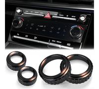 Aprilsunnyzone Lot de 4 enjoliveurs en alliage d'aluminium avec poignée texturée, compatibles avec Hyundai Santa Fe 2025-2026 et Tucson 2025-2026 et contrôle du volume intérieur AC, noir et rouge