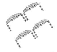 Aprilsunnyzone Lot de 4 poignées à ressort en acier inoxydable 304 de 15,2 cm, résistantes à la chaleur, ergonomiques pour barbecue, foyers, fumoirs, tige en acier soudée, plusieurs options de taille