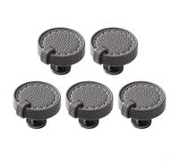 Aprilsunnyzone Lot de 5 poignées rondes en cuir avec base en alliage de zinc solide, transformez votre décoration de cuisine et de salle de bain (gris)