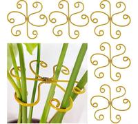 Aprilsunnyzone Lot de 5 supports de fleurs en métal pour guider et stabiliser les plantes, y compris les tomates, les pois, les haricots et autres variétés grimpantes (A doré, 14,5 cm)