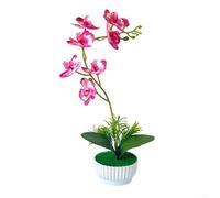 Aprilsunnyzone Orchidée artificielle avec composition à 7 têtes pour salon, chambre à coucher, bureau dans un format de présentation traditionnel en pot (dégradé magenta)