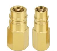 Aprilsunnyzone Paire d'adaptateurs AC R134a 1/4 SAE Quick Connect Couplers High Low Side Conversion Kit pour climatisation de voiture