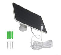 Aprilsunnyzone Panneau solaire monocristallin 6 W pour filaire et sans fil pour sonnette et caméra de sécurité, alimentation 5 V avec câble de charge de 5 m (blanc)