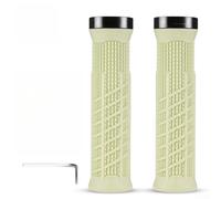 Aprilsunnyzone Poignées à base de TPR pour vélos de 22,2 mm combinant une zone de contact texturée d'absorption des chocs élastique et des anneaux en aluminium résistants à la corrosion (beige)