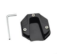 Aprilsunnyzone Repose-pieds en alliage d'aluminium pour béquille de moto offrant un renforcement structurel et une plus grande couverture pour aider à la stabilité du stationnement (noir)