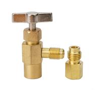 Aprilsunnyzone Robinet auto-scellant R1234yf AC avec filetage 1/2 ACME à gauche 1/4 SAE mâle adaptateur pour système de climatisation R134a