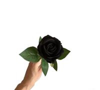 Aprilsunnyzone Rose artificielle avec représentation florale précise pour bouquet de mariage, maison, centre de table, hôtel, banquet, décoration (noir)