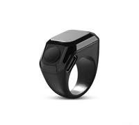 Aprilsunnyzone Tasbih Bague de compteur avec batterie 40 mAh et veille de 30 jours pour un suivi fiable du Zikr pendant la prière et la méditation (noir) 18 mm