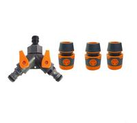 Aprilsunnyzone Tuyau d'arrosage avec connecteur en Y, répartiteur d'eau à 3 voies avec vannes d'arrêt individuelles, sorties multiples pour irrigation de pelouse (1,27 cm)