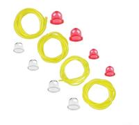 Aprilsunnyzone Tuyau de carburant à bulles d'huile de rechange pour les petits moteurs sur débroussailleuse, souffleuse à neige, tondeuse à gazon, entretien et mise à niveau (4 tuyaux + 8 bulles
