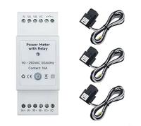 Aprilsunnyzone WiFi 3 phases pour moniteur d'énergie 80 A Pince AC 110 V/240 V 3 CT, pour Tuya pour une vie intelligente, compteur d'énergie, consommation d'électricité en temps réel