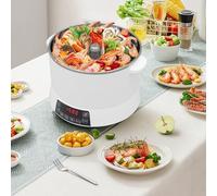 Apriltop 1500W 1000W 600W Mijoteuse électrique, Cuiseurs à Riz Low Sugar 4L pour 4 à 6 Personnes, Cuve Intérieure en Acier Inoxydable 304, Appareil électroménager Cuisine, 29x26cm (Blanc)