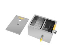 Apriltop 20 litres Piège à Graisse Commercial, Intercepteur de Graisse en acier Inoxydable avec Dispositif d'arrêt Automatique, Séparateur Huile-eau Sous Évier pour Restaurant Usine Maison Cuisine