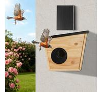 Apriltop Nichoir Intelligent avec Caméra, en Bois, Nichoir pour Oiseaux Extérieur, pour Volières, Fermes, Jardins, Balcons, Fixation sur Poteau/Fixation Murale/Fixation par Sangle (30x15x25cm)