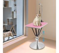 Apriltop Rectangle Table de Toilettage Hydraulique pour Animaux 100Kg, Table de Toilettage pour Chat/Chien, pour La Maison et Les Animaleries, Réglage de La Hauteur 75-85cm, Rose