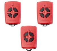 APRIMATIC TM4 - Lot de 3 Télécommandes à 4 Boutons - Fréquence 433,92 MHz - Codage Rolling Code Rouge