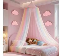 Apritsce Moustiquaire de Lit, Ciel de Lit Fille, Arc-en-Ciel Moustiquaire pour Lit Double Simple, Ciel de Lit Enfant pour Voyage et Maison Indoor Outdoor