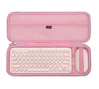 Aproca Étui de rangement rigide de voyage pour clavier Bluetooth Logitech K380 et souris Logitech Pebble M350/i345 Rose