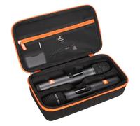 Aproca Étui de rangement rigide portable pour système de deux microphones sans fil JBL et accessoires Noir